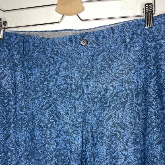Greg Norman Men's Size 36 Blue Paisley Print Athletic Golf Shorts 90% Polyester - Picture 8 of 9